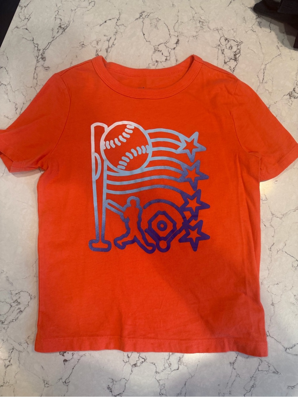 GAP Orange Short-Sleeve Baseball Graphic Tee